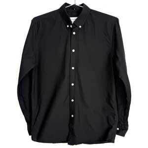 SOULLAND Mens Black Button‎ Down Long Sleeve Shirt Casual Dress Size XS